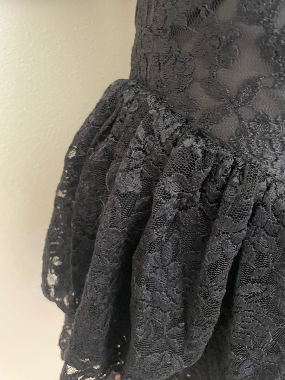 Landa Basque Drop Waist Lace Corset Mini Dress Vintage 80s 90s Whimsigoth - Picture 3 of 5